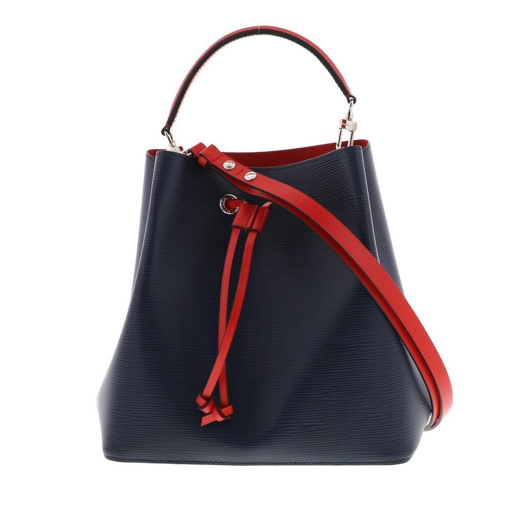 LOUIS VUITTON Neo Noe Bag Shoulder Messenger Indigo Blue Red Epi Navy Blue